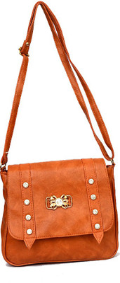 

RISH Women Casual Brown PU Sling Bag