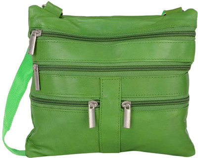 

AspenLeather Girls Casual Green Genuine Leather Sling Bag