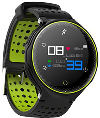 

Amicikart Waterproof Sport Bluetooth Smart Watch with Blood Pressure, Heart Rate Monitor, IP68 - Black - Green Color Black Smartwatch(Black, Green Strap M)