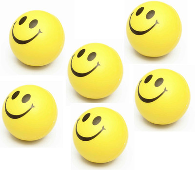 

Green Apple Smiley Face Squeeze stress Balls 3 inch (Pack Of 6) - Yellow - 8 cm(Yellow)