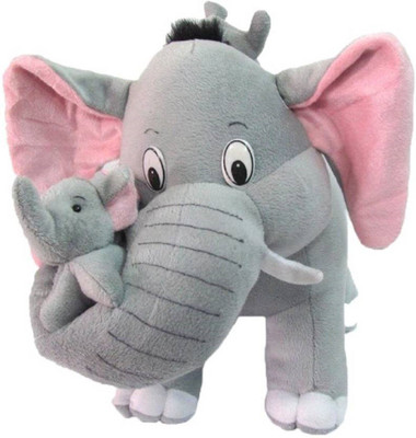 

STJ SOFT TOYS Mother Elephant With Two Baby - 40 cm (Grey) - 40 cm(Grey)