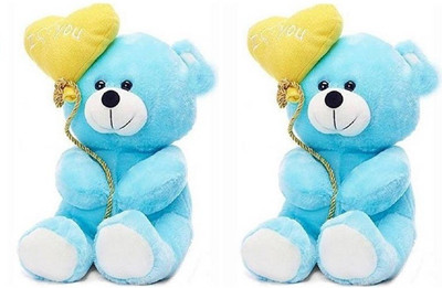 

Samayra Toys Combo of Small Blue Teddy Bear with Balloons i love you 25 cm - 25 cm(Blue)