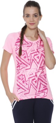 CAMPUS SUTRA Self Design Women Round Neck Pink T-Shirt