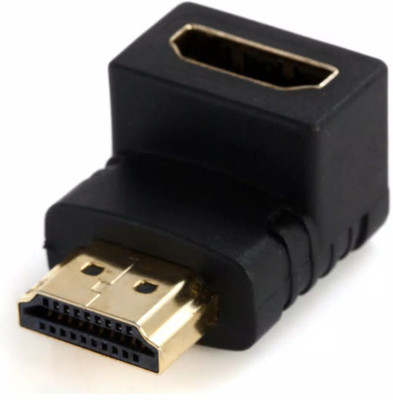 

GVAAS TV-out Cable L SHAPE 90 DEGREE HDMI Male To HDMI Female Gold Plated Connector for PC HDTV Projector MONITOR Camera TV HDMI Adapter (Black)(Black, For TV, 0.1)