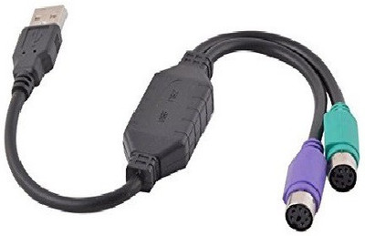 

Teratech Black USB to Dual PS/2 Converter For Keyboard and Mouse USB Adapter(Black)
