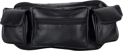 

AspenLeather 289 black waist bag(Black)