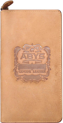 

ABYS Men Tan Genuine Leather Wrist Wallet(11 Card Slots)