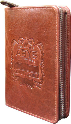 

ABYS Men Maroon Genuine Leather Wrist Wallet(8 Card Slots)