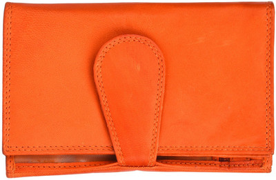 

tvj Women Orange Artificial Leather Wallet(10 Card Slots)