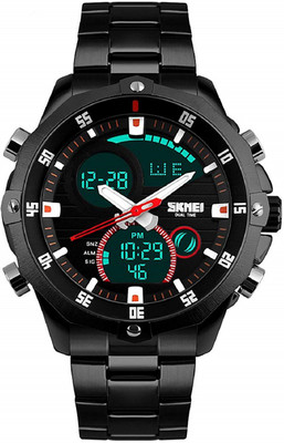 

Skmei 11146 Black Stainless Steel Chronograph Analog Digital Watch - For Men