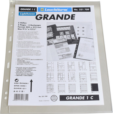 

Lighthouse Plastic pockets GRANDE - one way division - clear