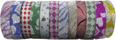 

Kala Decorators 12Pcs Multi-Design Single Sided Glitter Adhesive Tape For Art & Craft,Decoration,School Projects,Festivals