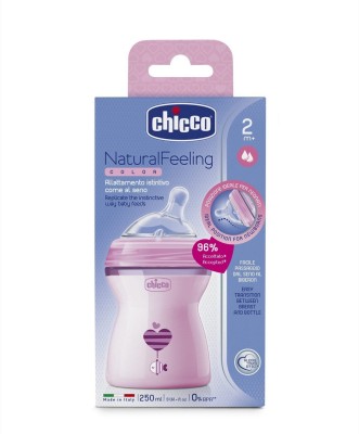 Chicco Baby Bottle NaturalFeeling 2m + 250ml Rosa - 250 ml(Pink)