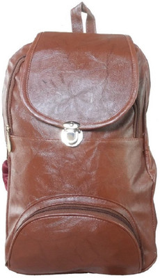 

HEENA FASHION Girls Stylish Shoulder College Backpack Brown : Synthetic Leather H-013 5 L Backpack(Brown)