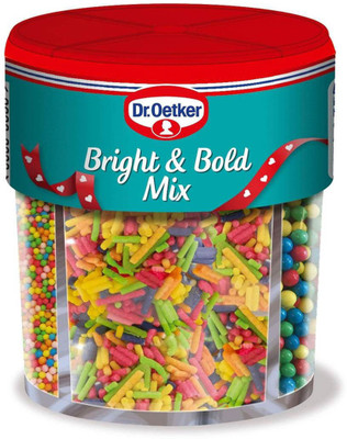 

Dr.Oetket Bright & Bold Mix, Mix of Coloured Sugar Shapes & Strands - 89g Candy
