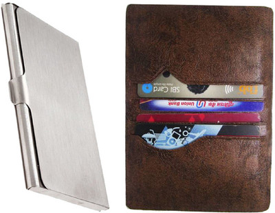 Poland 6 Card Holder(Set of 2, White, Brown)