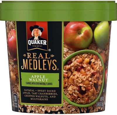 

Quaker Real Medleys Apple Walnut, Instant Breakfast Cereal - 75g (2.64oz)(75 g, Plastic Bottle)