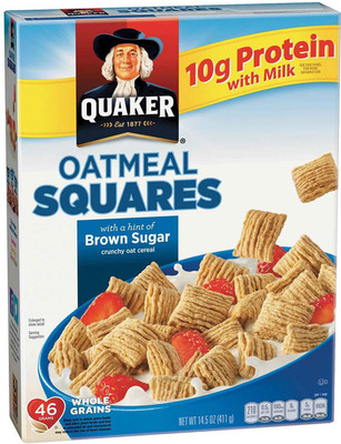 

Quaker Oatmeal Squares, Brown Sugar Crunchy Oat Cereal - 411g (14.5oz)(411 g, Box)