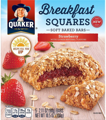

Quaker Breakfast Squares, Soft Baked Bars, Strawberry, 5 Count - 300g (10.5oz)(300 g, Box)