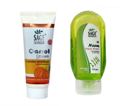 

Sage Herbals Combo Of Carrot Cream With Neem Face Wash(Set of 2)