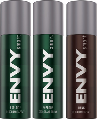 

envy Smart 2 Explode 1 Bang Deodorant Spray - For Men(405 ml, Pack of 3)