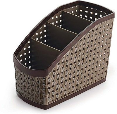 

Nakoda 4 Compartments Plastic Bolt Stand - Desk Organiser - Multiutility Holder(Brown, Beige)