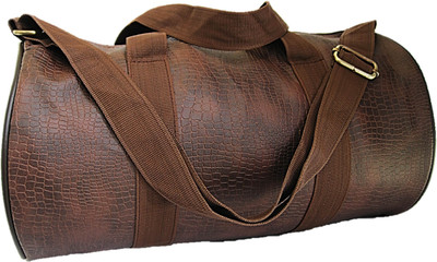 

Muccasacra Latest Crocodile Finish Brown Weekender Duffel Gym Bag with 3 compartments Gym Bag(Brown)
