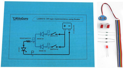 

KitsGuru OR logic implementation using Diodes. Educational Electronic Hobby Kit