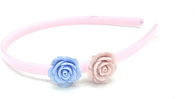 

fairytale Premium Quality Non-Breakable Plastic Hair Band With Ceramic Flower For Girls Age 1 to 12 Head Band(Blue, Pink)