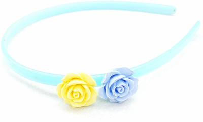 

fairytale Premium Quality Non-Breakable Plastic Hair Band With Ceramic Flower For Girls Age 1 to 12 Head Band(Blue, Yellow)
