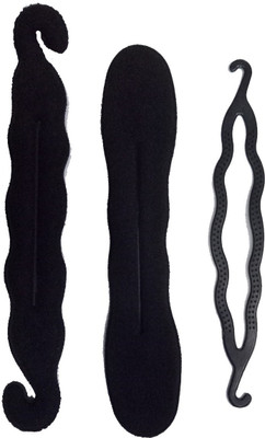 

Jampak Hair accessories set of 3 pcs / juda bun maker / banana donut Bun(Black)