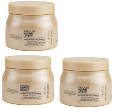 

L'Oreal Paris PROFESSIONAL ABSOLUTE REPAIR RESURFACING HAIR MASQUE (490GM) ( PACK OF 3)(490 g)