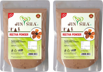 

Jinisha herbal products Natural Aritha (Reetha) Nuts (SAPINDUS MUKOROSSI) Powder for Silky Smooth Hairs Naturally â Pack of 2 (454 Grams)(454 g)