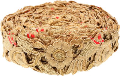 

Fabric and Lace LC94578 Beige Color Machine Made floral Embroidery Lace Reel(Pack of 1)