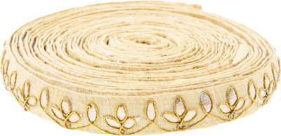 

Fabric and Lace LC1002 Beige Color Machine Made floral Embroidery Lace Reel(Pack of 1)