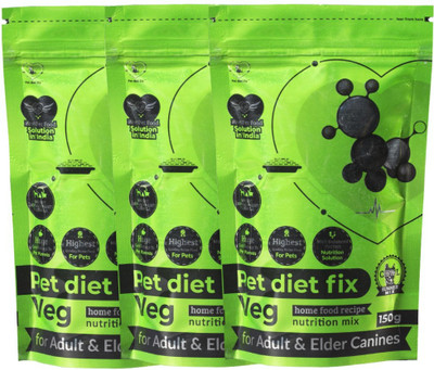 

petdietfix Adult Pet Dog Food Vegetarian (Mix and Serve with Home made Food) Vegetable 150 g Dry Dog Food(Pack of 3)