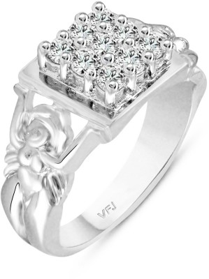 VIGHNAHARTA Zodiac sign VIRGO (Kanya Rashi) Ring for Men and Boys Alloy Cubic Zirconia Rhodium Plated Ring