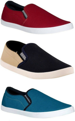 WELDONE Combo Pack Of 3 Loafers For Men(Multicolor ,)