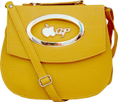 

VKEnterprisesServices Women Evening/Party, Casual, Formal Yellow Leatherette Sling Bag