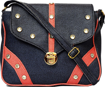 

RISH Women Casual Blue PU Sling Bag