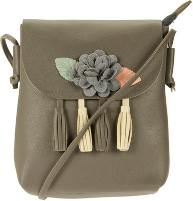 

JG Shoppe Women Casual Grey PU Sling Bag