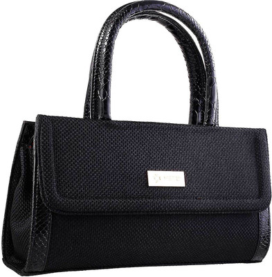 

Metro Women Casual Black Rexine Hand-held Bag