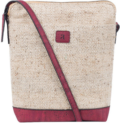 

Arture Women Evening/Party, Formal Beige, Maroon Leatherette Sling Bag