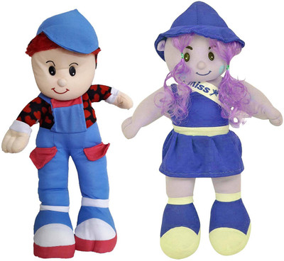 

GreenViji Miss World Girl and Smart Boy Combo Stuffed Doll Cute and Beautiful for Kids - 39 cm(Blue)