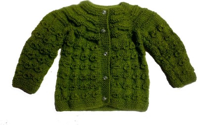 Baby Blossom Woven Round Neck Casual Baby Boys & Baby Girls Green Sweater