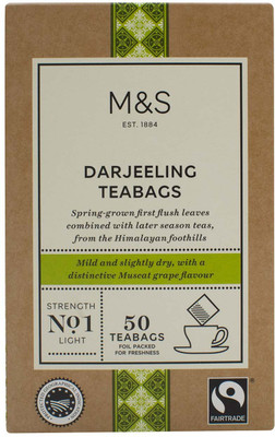 

Mark & Spencer Darjeeling Teabags, Strength No.1 - 50 Teabags - 125g Grape Tea Bags Box(125 g)