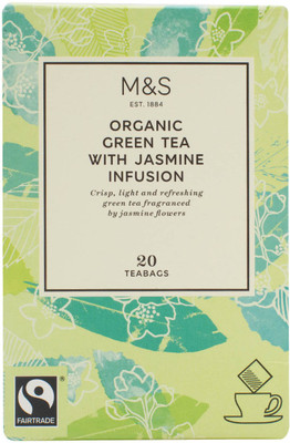 

Mark & Spencer Organic Green Tea with Jasmine Infusion, 20 Teabags - 50g Jasmine Green Tea Bags Box(50 g)