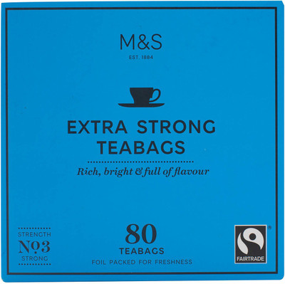 

Mark & Spencer Extra Strong Teabags, Strength No.3 Strong, 80 Teabags - 250g Tea Bags Box(250 g)