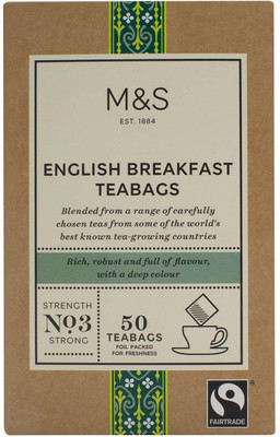 

Mark & Spencer English Breakfast Teabags, Strength No.3 Strong, 50 Teabags - 125g Tea Bags Box(125 g)