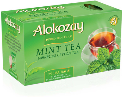 

Alokozay Premium Tea, Mint Tea, 25 Tea Bags - 50g Mint Black Tea Bags Box(50 g)